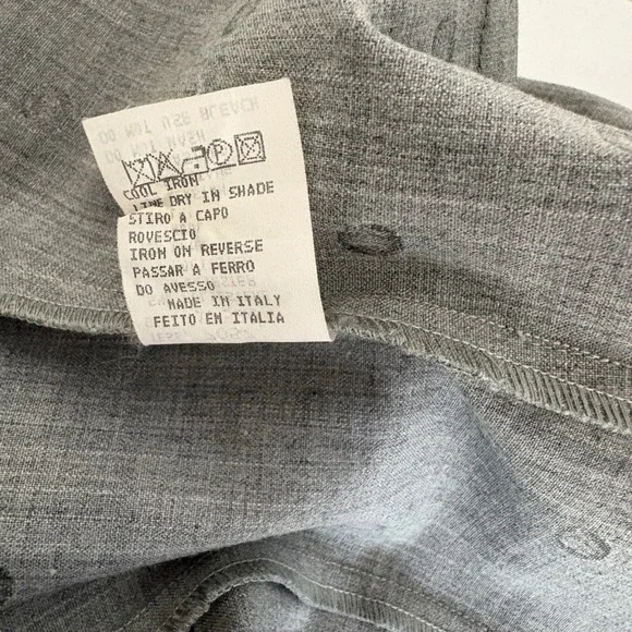 Moschino Jeans Gray Wool Blend Silver Polka Dot Midi Sheath Dress 10/44 Stylish - Picture 8 of 13